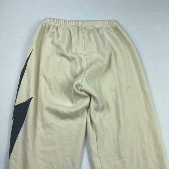 Aviator Nation Cream Logo Graphic Jogger Sweatpants Lounge Streetwear XS FLAW - Picture 9 of 12